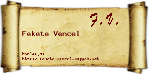 Fekete Vencel névjegykártya