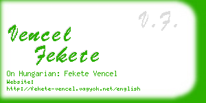 vencel fekete business card